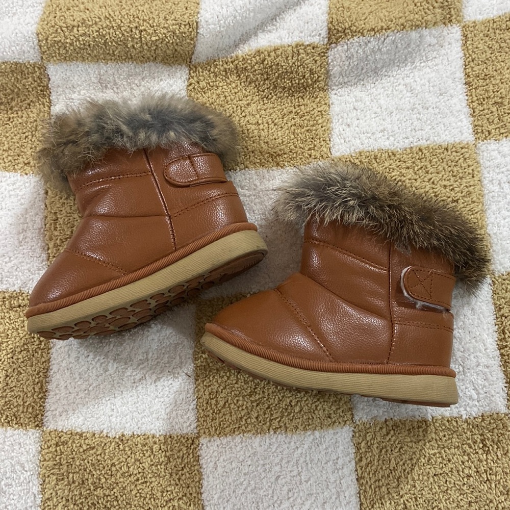 Fleece Lined Fur Toddler Snow Boots